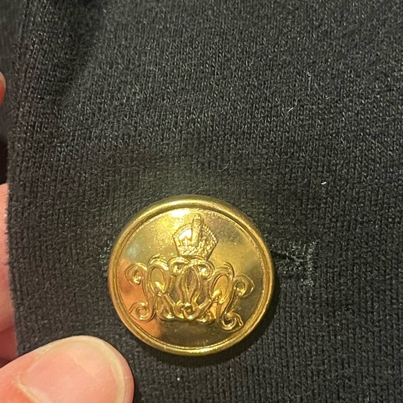 NWT Polo Ralph Lauren Embroidered Crest Black Blazer Golden-tone Buttons Preppy - Picture 5 of 12